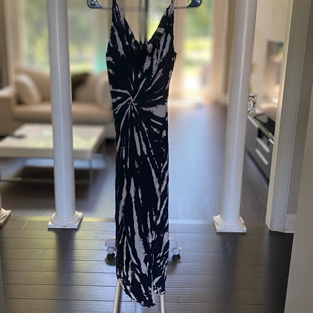 Lizard Thicket Black and White Tie-Dye Dress